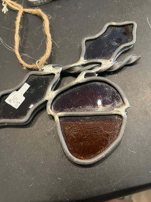 VTG Acorn Leaves Stained Glass