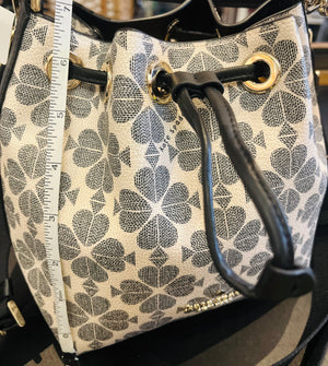 Trending Kate Spade Small Flower Bucket Bag Black Excellent Used Condition!