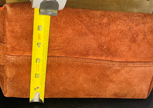 Madewell Suede Brown Bucket Bag Gold Grommets Large w Adjustable Strap