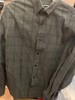 Express Used Green Flannel Micro Cordoroy SzM (Youth)