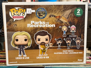 POP TV Leslie & Ron Locked In 2 Pack Vinyl Figure Parks-Recreation