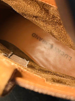 Lucky Brand Suede Booties Soithwestern Flare 8.5 GUC!