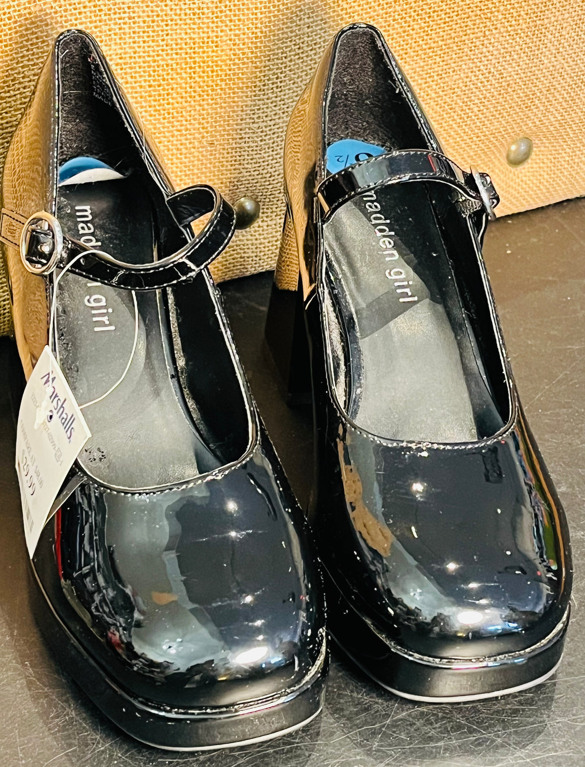 Steve Madden Black Mary Jane Pump Patent Leather Size 6.5