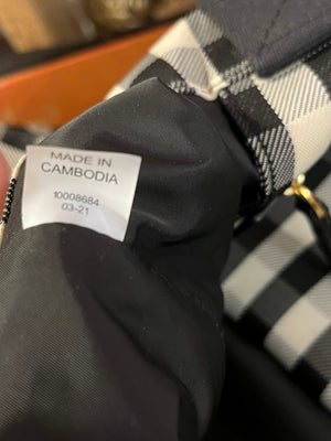 Tory Burch Black & White Gingham Piper 12” Medium Tote BARELY Used!!