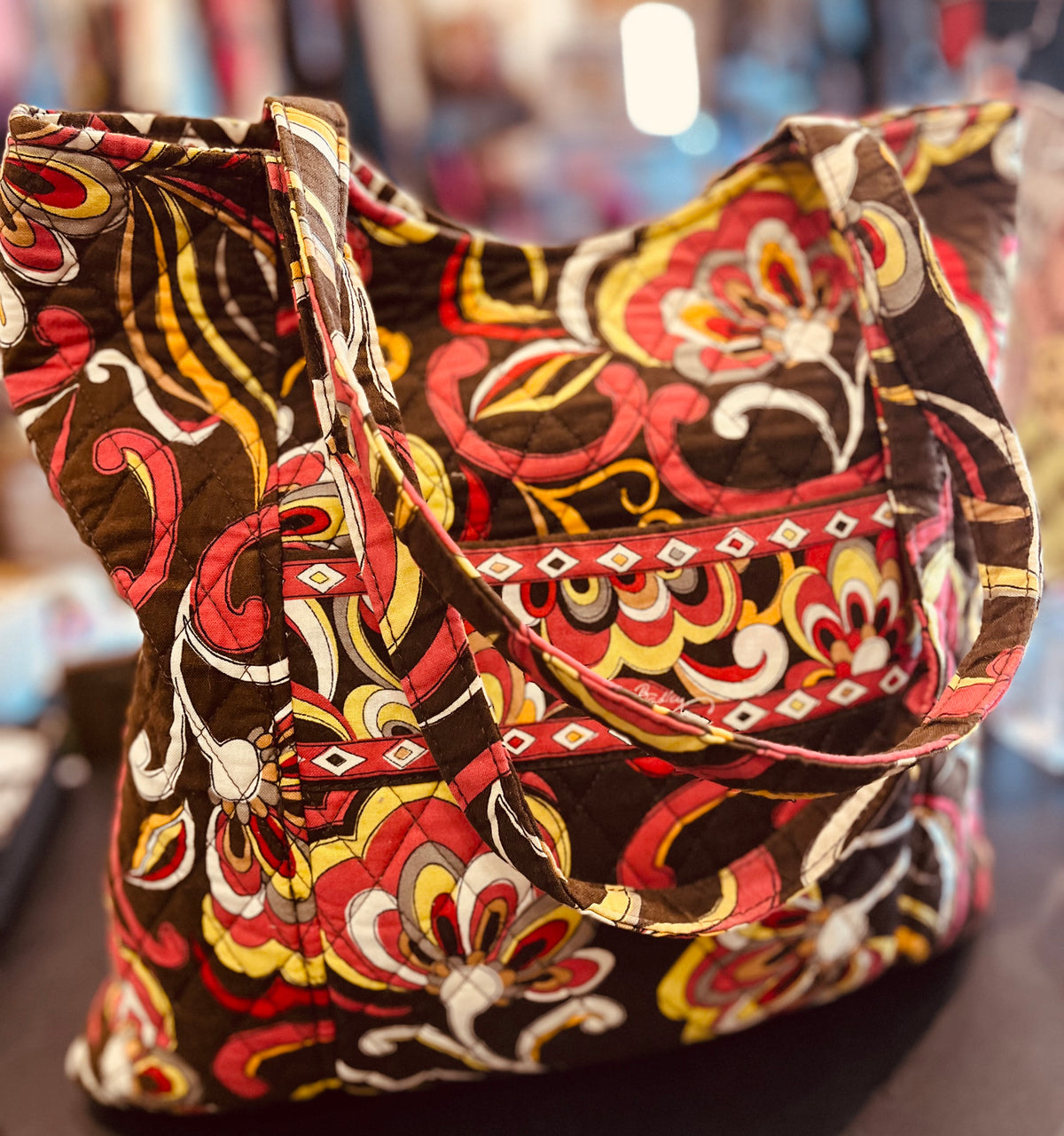 VTG Vera Bradley Retired Puccini Pattern 13”x14” Shoulder Bag