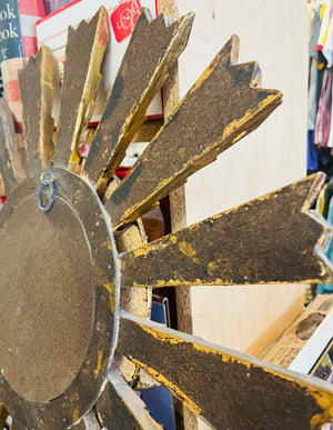 VTG Gold 20” Sunburst Mirror Style Double Layer Center Hanging Decor