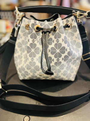 Trending Kate Spade Small Flower Bucket Bag Black Excellent Used Condition!