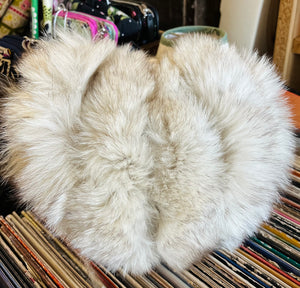 Heart Shaped Saga REAL Fox Fur 7” Pillow Decor