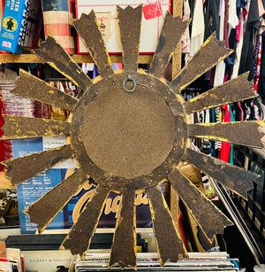 VTG Gold 20” Sunburst Mirror Style Double Layer Center Hanging Decor
