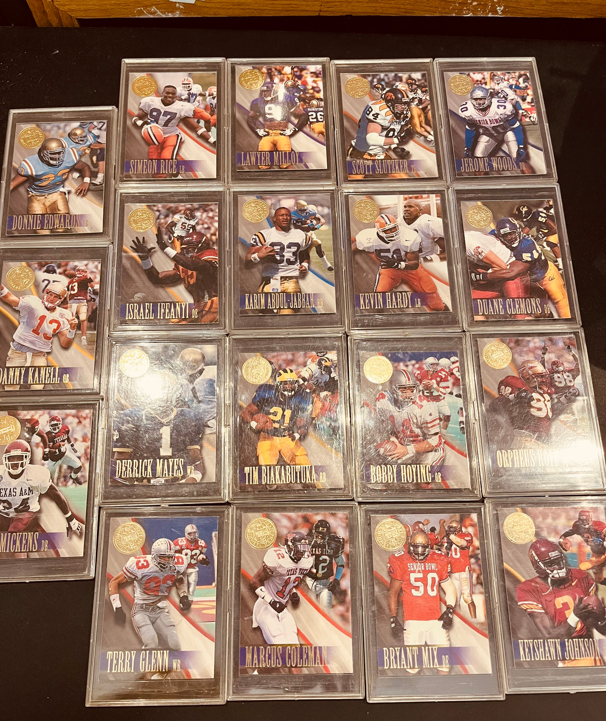 Football Cards in Protective Case