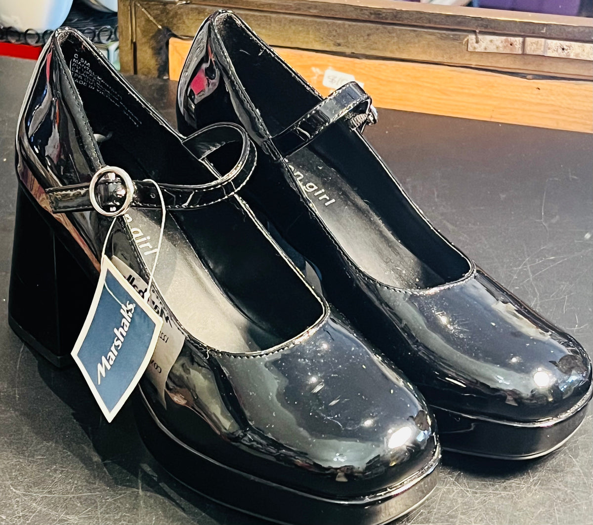 Steve Madden Black Mary Jane Pump Patent Leather Size 6.5