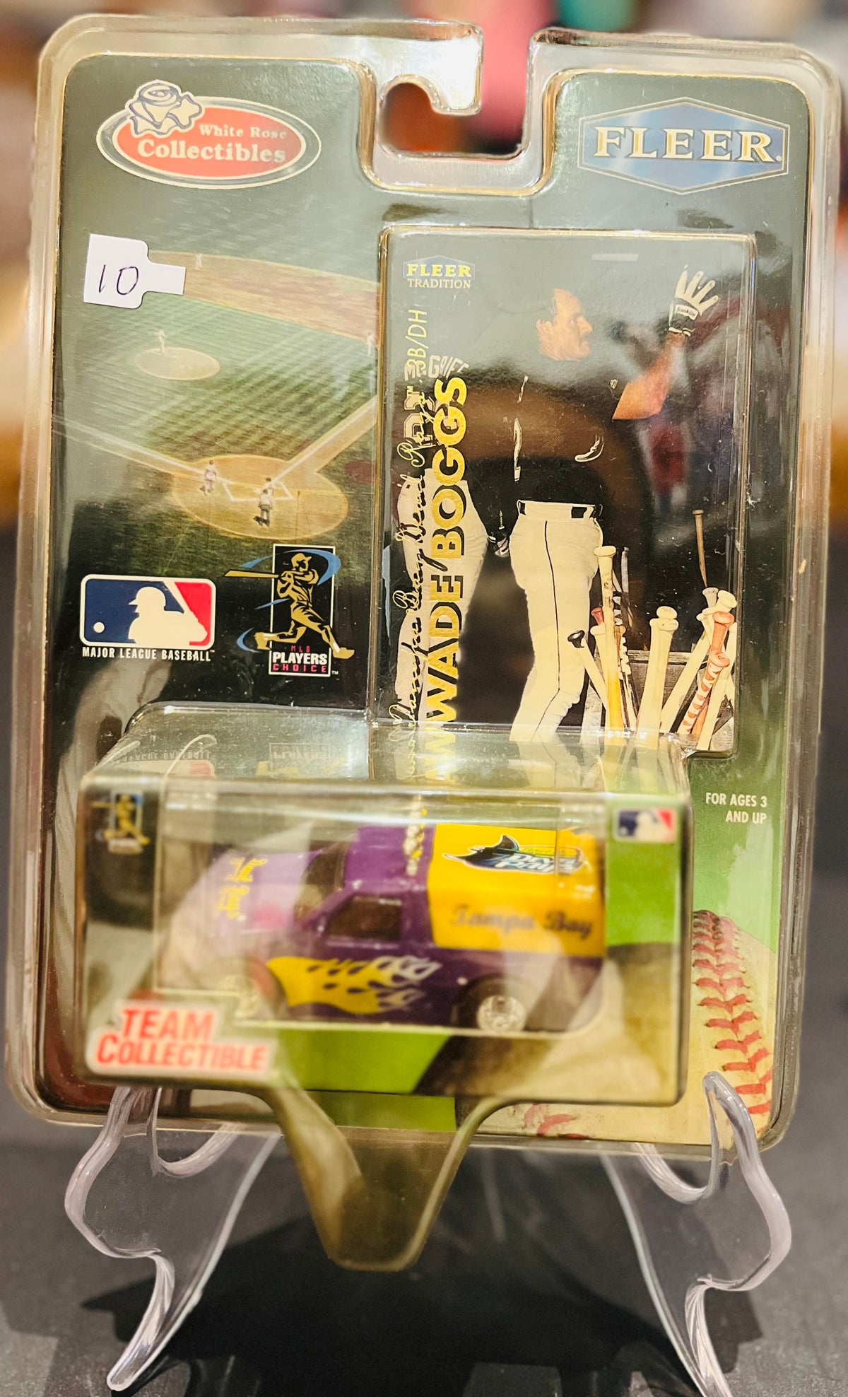 Vtg White Rose Collectibles by Fleer Baseball Diecast Vehicle and Trading Card