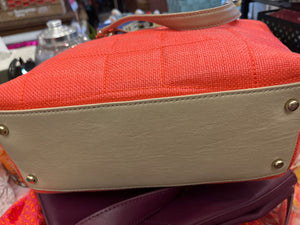 Kate Spade Coral/Pink Raffia Tote