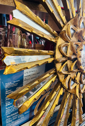 VTG Gold 20” Sunburst Mirror Style Double Layer Center Hanging Decor