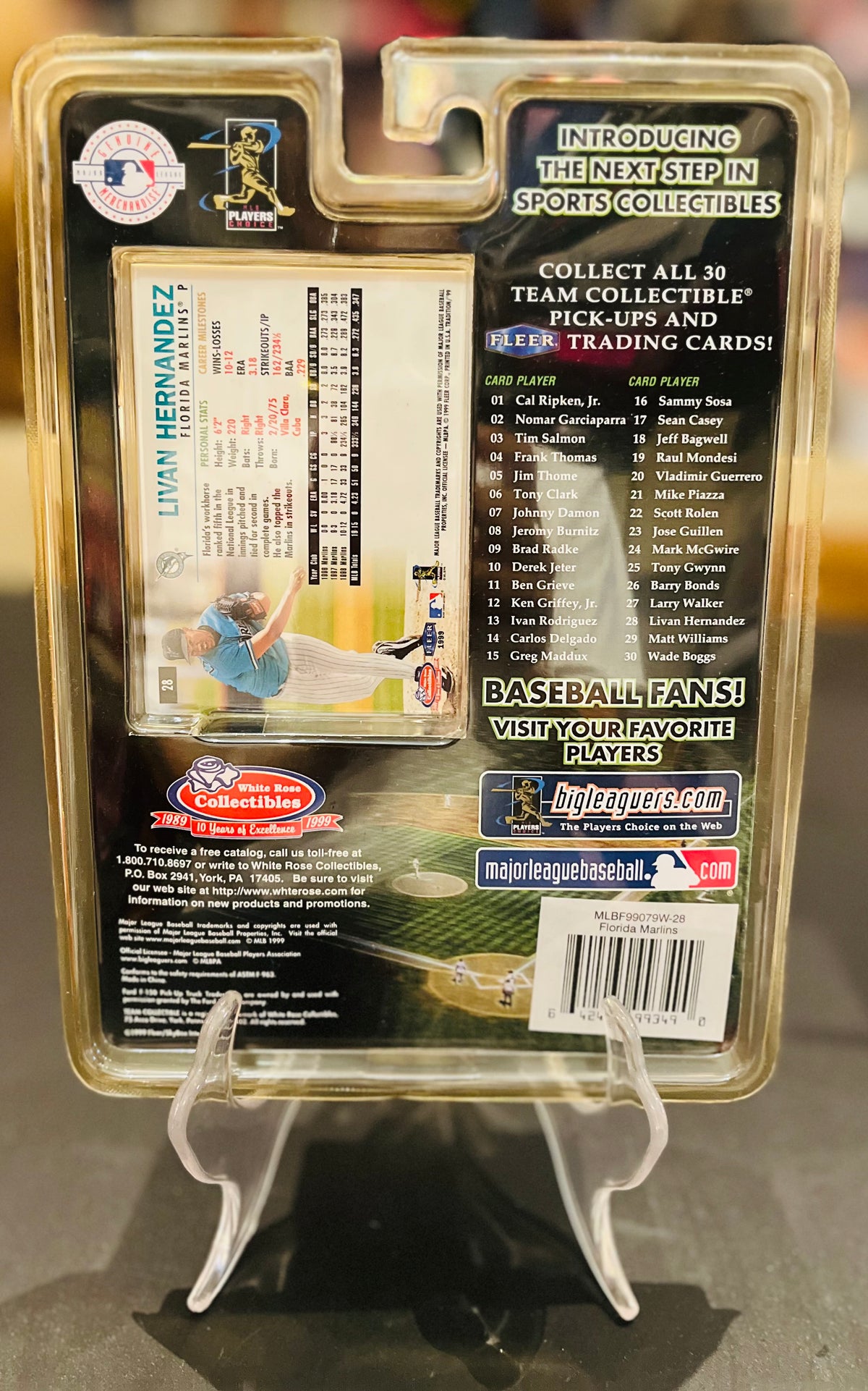 Vtg White Rose Collectibles by Fleer Baseball Diecast Vehicle and Trading Card