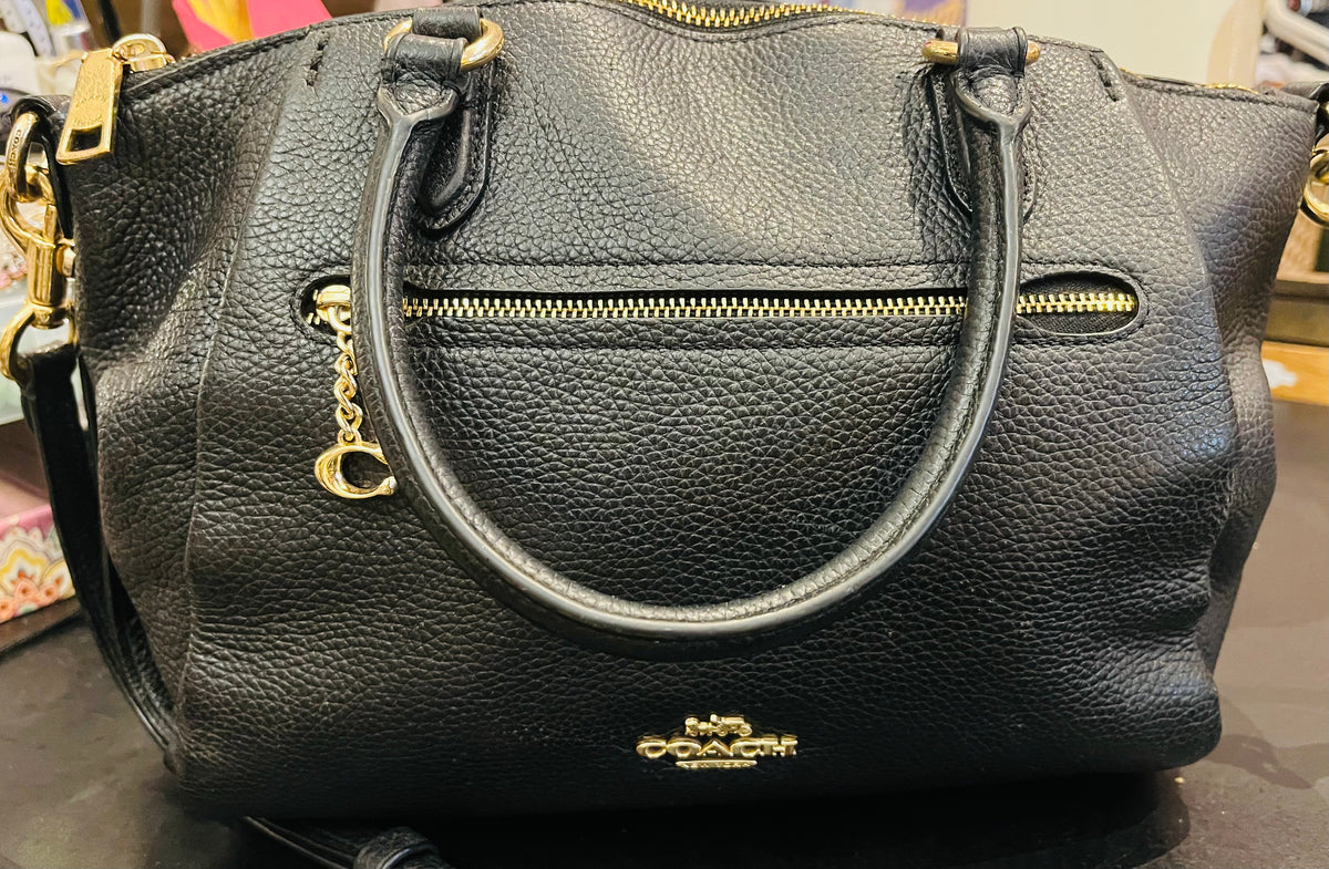 COACH Elise Leather Crossbody Bag with Handles (Some Wear)