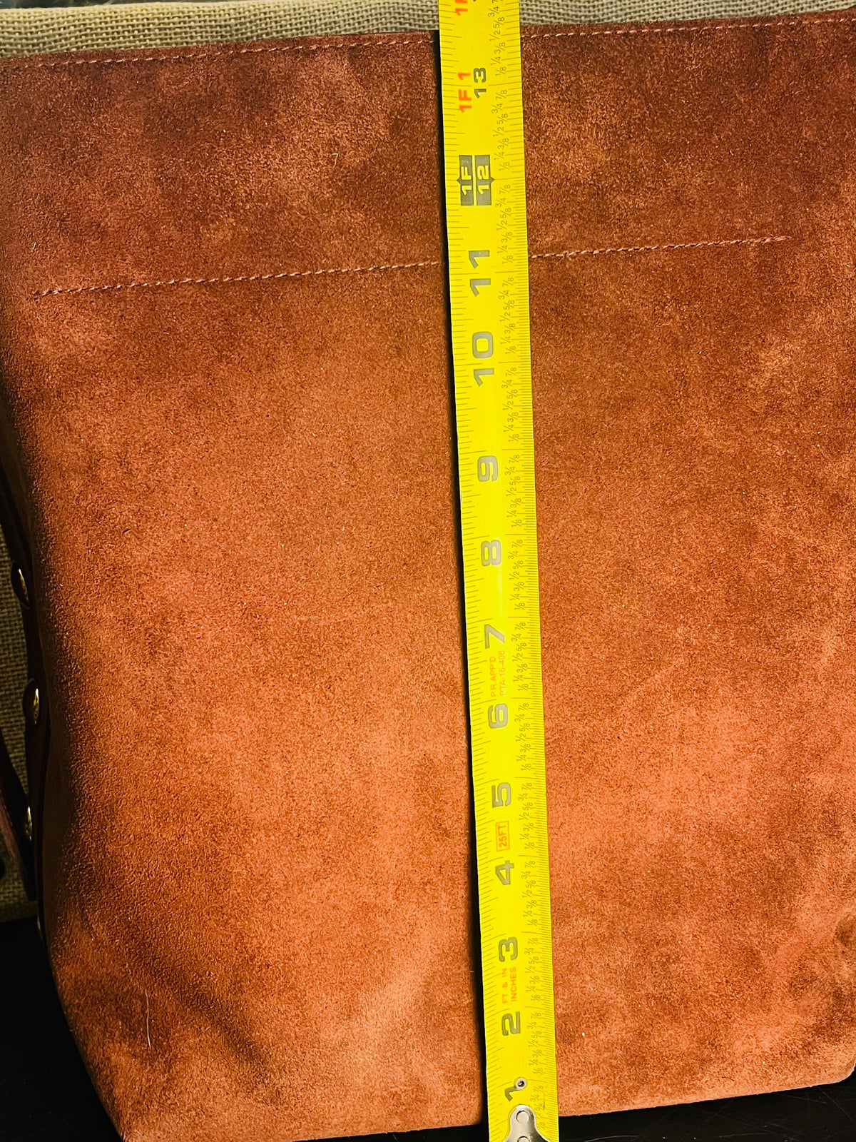 Madewell Suede Brown Bucket Bag Gold Grommets Large w Adjustable Strap