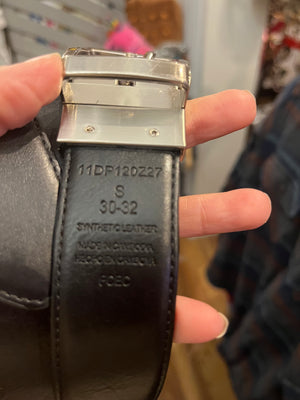 Black Leather Mens Belt Small