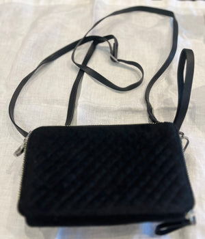 Vera Bradley Classic 6.5” RFID All-in-One Crossbody Wallet Adjustable Strap BLACK 🔥