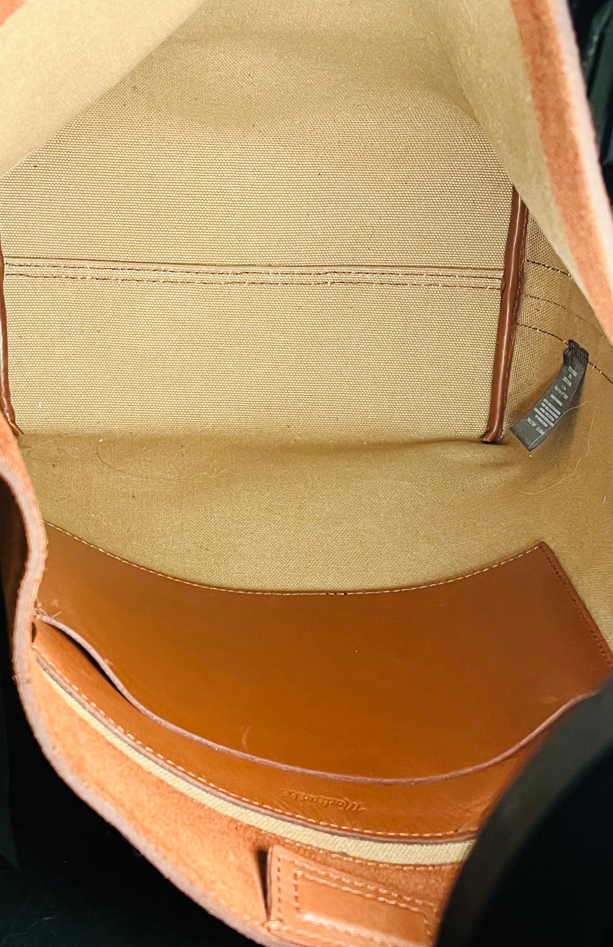 Madewell Suede Brown Bucket Bag Gold Grommets Large w Adjustable Strap