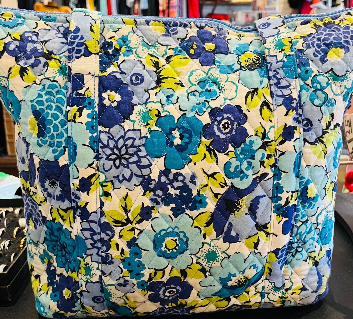 Vera Bradley Blueberry Blooms Medium Tote 11” H x 12” W Shoulder Bag