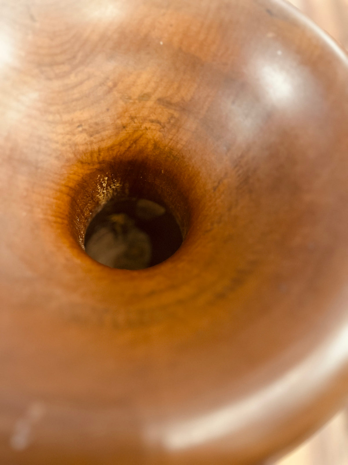 Teak Wood Carved 40”H x 12”w Vase Decorative Piece