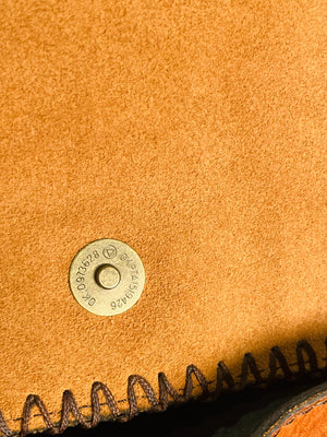 Patricia Nash Zig Zag Patchwork Brown Hobo Crossbody Leather Bag