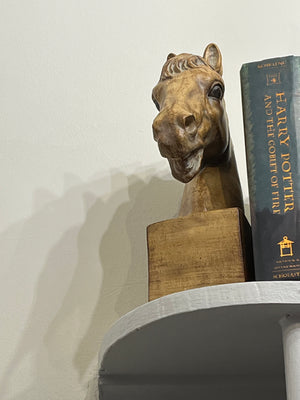 12" Palomino Horse Head Faux Wood Set 2 Bookends Used