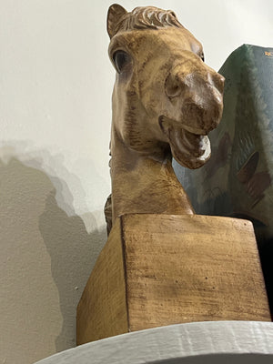 12" Palomino Horse Head Faux Wood Set 2 Bookends Used