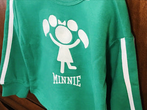 Baby Gap Disney Minnie Green and White Cheerleader 3T Sweatshirt USED