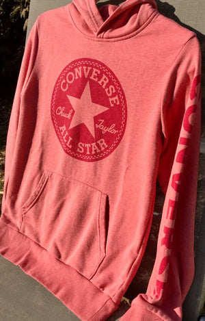 USED Converse Kids Boys Heathered Chuck Patch Pullover Hoodie (Big Kids)L 12-13yrs