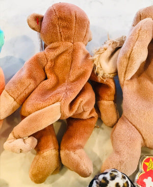 Vintage Beanie Babies LOT 13 w Tags! PeaceWrinkles, Freckles, Iggy, Batty, Bingo USED