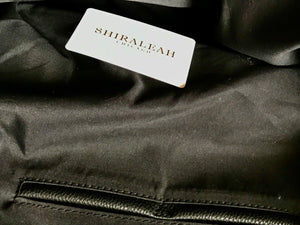 Shiraleah Women’s Black Vegan Leather Pom Pom Style 23" Tote NEW W TAG Stunning!