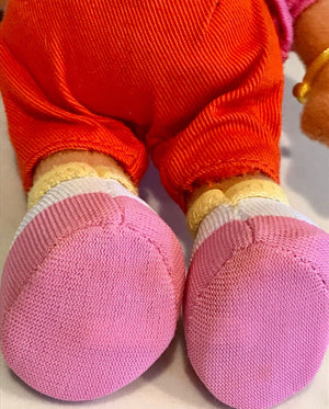Vintage Nickelodeon Dora the Explorer 8" W Head Hair Pink/Orange Plush USED