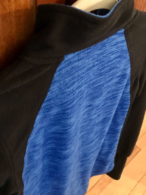 St. John's Women’s Activewear Blue & Black Long Sleeve 1/4  Zip Up Sz Small USED