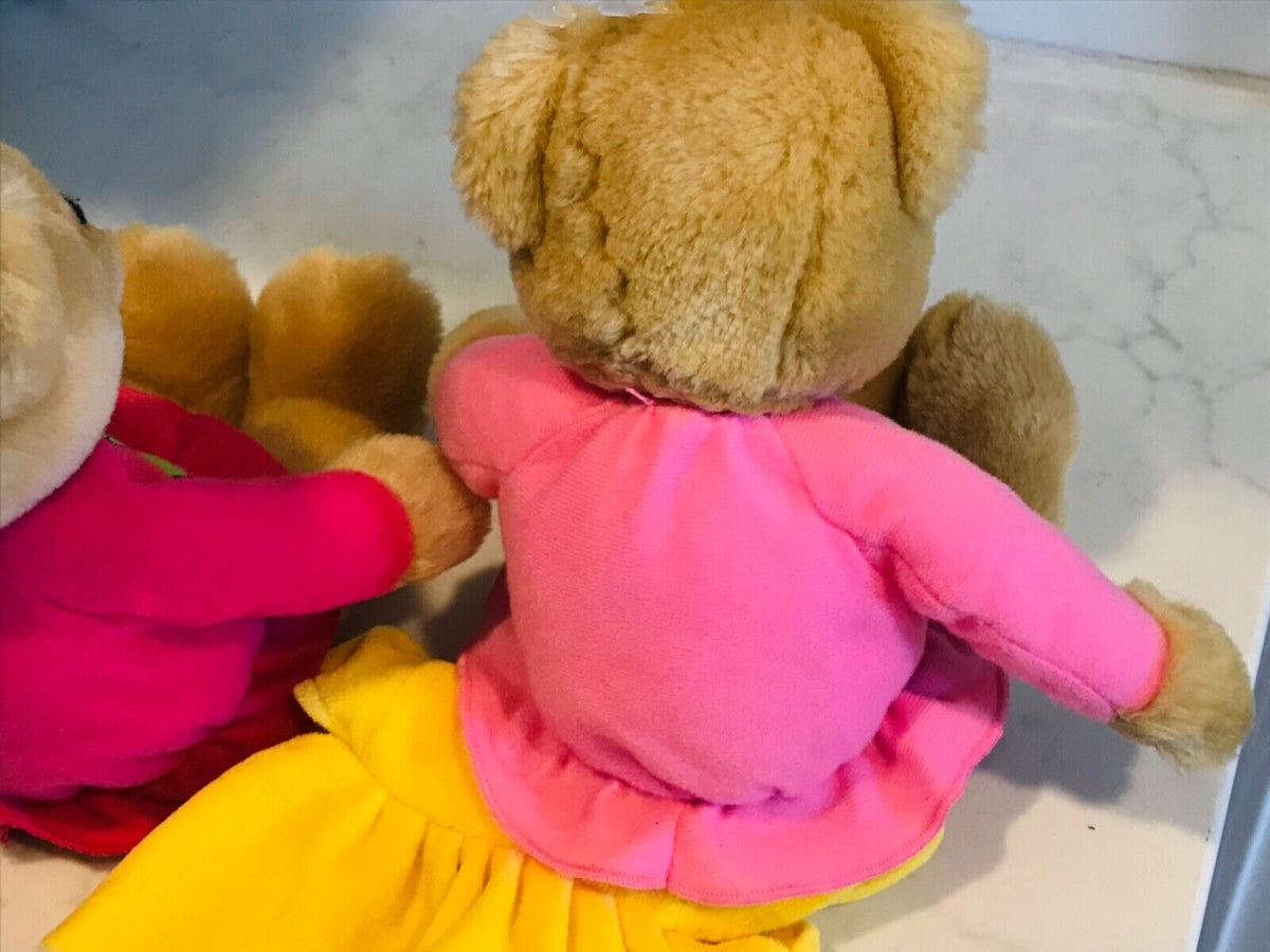 VINTAGE LOT: Two USED Hallmark Love Kiss Kiss Bears +1 Shirt & Mary Meyer Pink Bunny