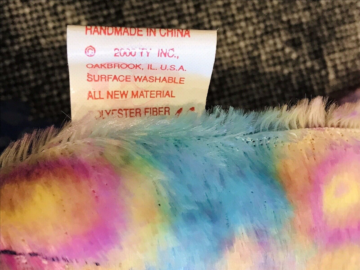2000 FLASHY Ty Beanie Baby Blue PEACOCK Colorful Plume Stuffed DOB 12-30-00 USED