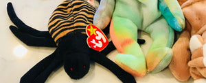 Vintage Beanie Babies LOT 13 w Tags! PeaceWrinkles, Freckles, Iggy, Batty, Bingo USED