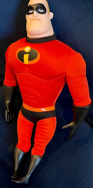 Disney/Pixar Mr. Incredible Plushie Plastic Doll 14" Toy Incredibles Movie USED