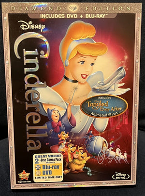 Cinderella (Blu-ray/DVD, 2012, 2-Disc Set, Diamond Edition +Tangled Short USED