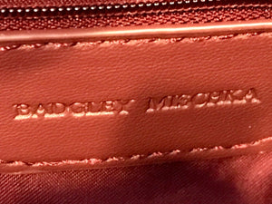 Badgley Mischka Mono Wine Color Faux LTHR Bucket Drawstring Crossbody Bag USED
