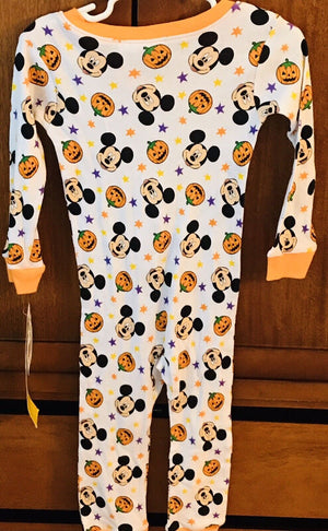 Disney Baby Unisex Halloween MICKEY MOUSE Pumpkin Zipper Size 24 Months USED