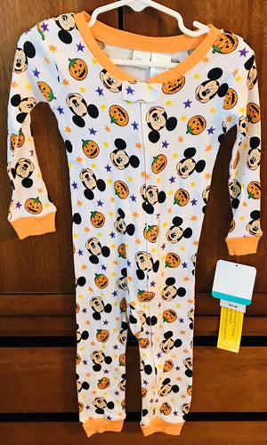 Disney Baby Unisex Halloween MICKEY MOUSE Pumpkin Zipper Size 24 Months USED