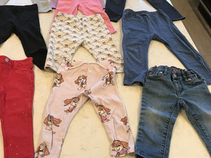 USED Baby+Toddler Jeans, Pants 10PC LOT: Place, Gap, Cat&Jack, Paw Patrol, Uniqlo