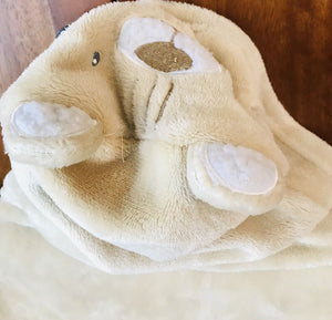 TIGER Tan Baby Hooded Soft Blanket with Ears! Cuddly! Snuggly!