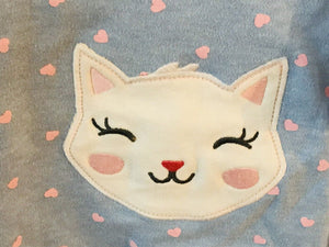 Carter’s Baby Kitty Footed Pajamas - Blue And Pink - Size 6 M USED