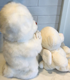 VINTAGE USED Ty CLASSIC 1995 Faith The Praying Bear W Tag 10”&Little Angel Wings Bear