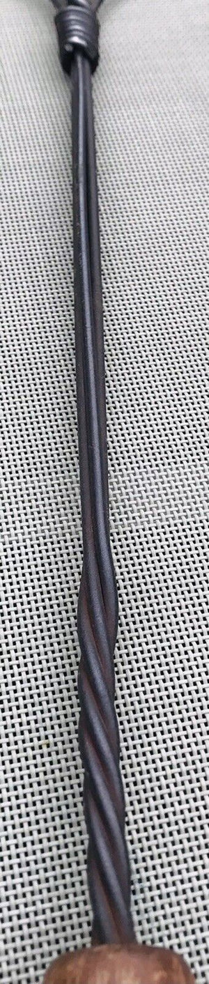 Antique Primitive Twisted Iron Rug /Carpet Beater 29” With Wooden Handle USED