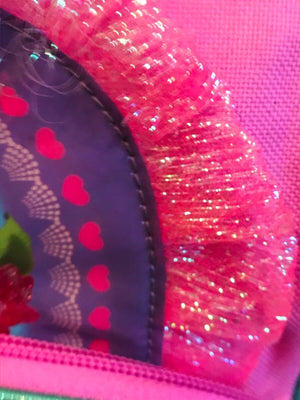 USED Dora The Explorer Pink Ballet Adventures Wheelie Handle Suitcase Book bag Combo