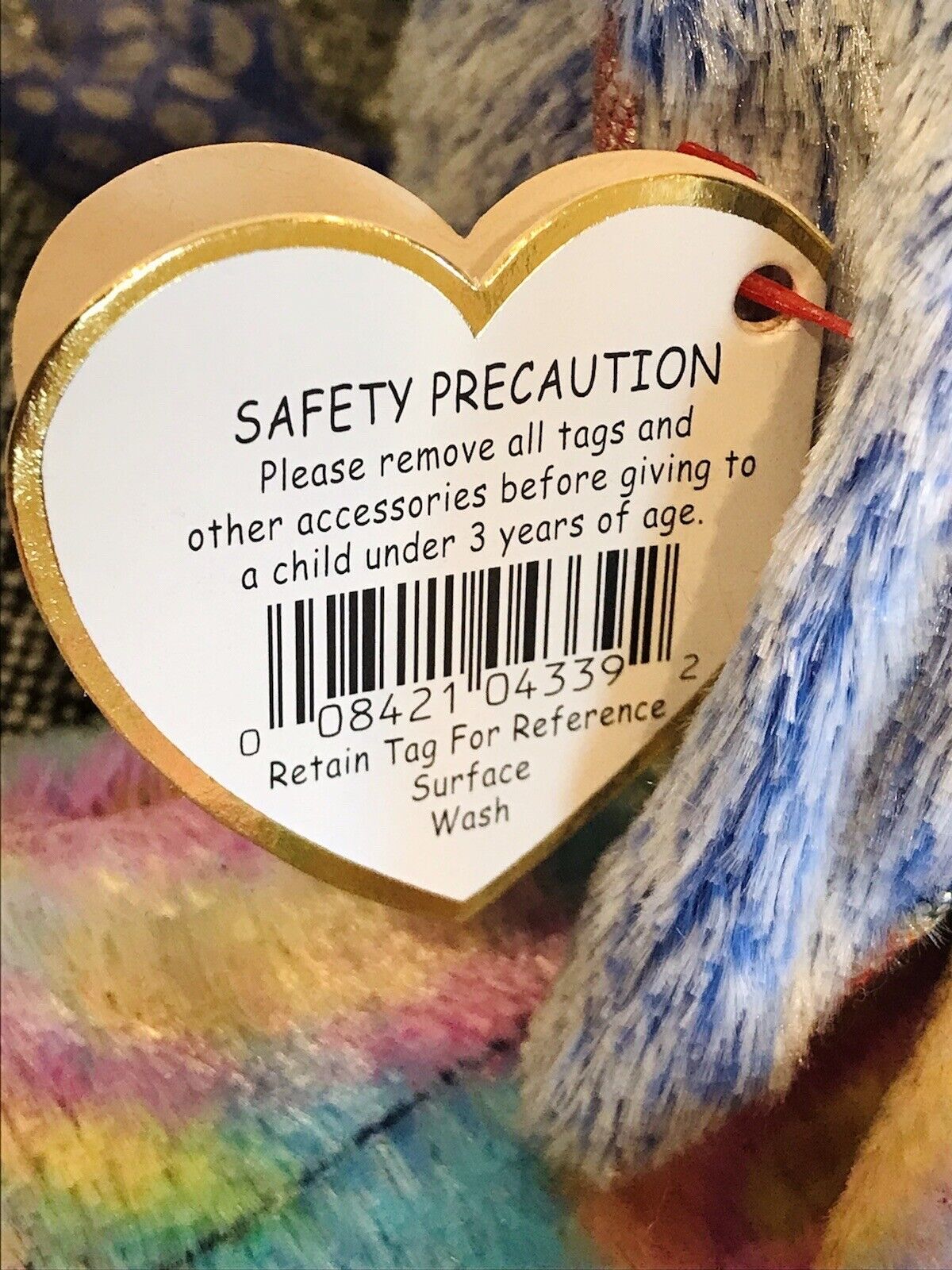 2000 FLASHY Ty Beanie Baby Blue PEACOCK Colorful Plume Stuffed DOB 12-30-00 USED